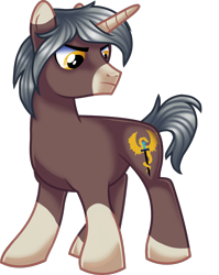 Size: 1600x2013 | Tagged: safe, artist:dilfistic, oc, oc only, pony, unicorn, coat markings, frown, horn, male, simple background, socks (coat markings), stallion, transparent background, unicorn oc