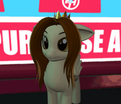 Size: 884x756 | Tagged: safe, artist:allyster-black, oc, oc only, oc:prince whateverer, open pony, 3d, accessory, animated, crown, floppy ears, gif, jewelry, male, regalia, second life, solo, stallion