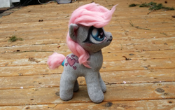 Size: 1830x1151 | Tagged: safe, artist:hippykat13, artist:sabokat, snuzzle, earth pony, pony, g1, g4, craft, cute, fluffy hair, g1 to g4, generation leap, heart, heart eyes, irl, photo, plushie, tail, tail wrap, wingding eyes