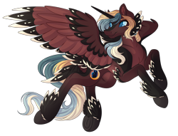 Size: 4440x3390 | Tagged: safe, artist:amazing-artsong, oc, oc:nightwish, alicorn, pony, colored wings, feathered fetlocks, male, multicolored wings, simple background, solo, stallion, transparent background, wings