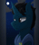Size: 1200x1400 | Tagged: safe, artist:modularpon, oc, oc only, oc:slashing prices, pony, unicorn, animated, armor, badge, blinking, bust, cowlick, ear flick, frown, gif, grin, horn, looking at you, male, moon, night, royal guard, royal guard armor, smiling, smiling at you, smug, solo, stallion, stars, unicorn oc