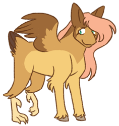 Size: 550x582 | Tagged: safe, artist:googaoo, fluttershy, hippogriff, g4, alternate design, female, hippogriffied, hock fluff, missing cutie mark, simple background, solo, species swap, spread wings, transparent background, unshorn fetlocks, wings