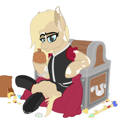 Size: 3906x3996 | Tagged: safe, alternate version, artist:justapone, oc, oc only, oc:dahlia, earth pony, pony, boots, cheek fluff, chest, clothes, colored lineart, dress, ear fluff, earth pony oc, female, gold, gold coins, high res, lineart, looking at you, mare, pillow, pouch, scepter, shoes, simple background, sitting, smiling, smiling at you, solo, spots, transparent background