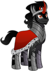 Size: 1582x2294 | Tagged: safe, artist:rickysocks, king sombra, pony, unicorn, g4, antagonist, curved horn, full body, horn, male, outline, simple background, solo, stallion, standing, transparent background, white outline