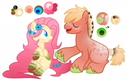Size: 1921x1225 | Tagged: safe, artist:adiwolfsong, big macintosh, fluttershy, earth pony, pegasus, pony, g4, alternate design, base used, color palette, colored wings, eyes closed, female, flower, flower in hair, male, mare, missing cutie mark, ship:fluttermac, shipping, simple background, stallion, straight, tail, tail wrap, unshorn fetlocks, white background, wings