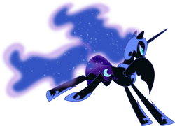Size: 4160x3000 | Tagged: safe, artist:crystal-blackpaws, nightmare moon, alicorn, pony, g4, facing away, female, high res, mare, rear view, simple background, solo, spread wings, transparent background, vector, wings