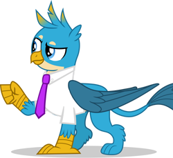 Size: 1280x1171 | Tagged: safe, artist:disneymarvel96, artist:frownfactory, edit, vector edit, gallus, griffon, g4, clothes, male, necktie, shirt, short sleeves, simple background, solo, transparent background, vector