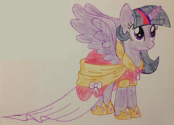 Size: 1280x918 | Tagged: safe, artist:shieldwingarmorofgod, twilight sparkle, alicorn, pony, g4, magical mystery cure, clothes, dress, solo, traditional art, twilight sparkle (alicorn)