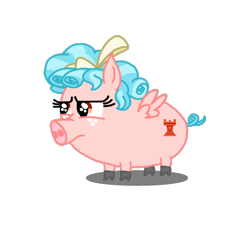 Size: 1100x1000 | Tagged: safe, artist:lil' pegasus, cozy glow, pig, g4, cozy glow is not amused, female, pigified, simple background, solo, species swap, transparent background, unamused, wat