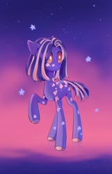 Size: 1422x2202 | Tagged: safe, artist:cherrnichka, oc, oc only, earth pony, pony, commission, raised hoof, solo, stars