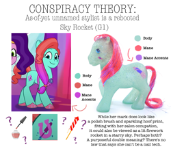 Size: 1158x1011 | Tagged: safe, jazz hooves, pipp petals, sky rocket, earth pony, pony, g5, mane melody, my little pony: tell your tale, spoiler:g5, spoiler:my little pony: tell your tale, caption, comparison, image macro, solo, text