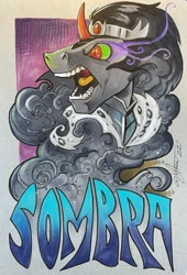 Size: 1396x2048 | Tagged: safe, artist:andy price, king sombra, pony, unicorn, g4, male, solo, stallion, traditional art
