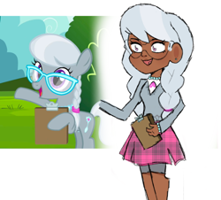 Size: 640x579 | Tagged: safe, artist:charlpp, screencap, silver spoon, earth pony, human, pony, g4, dark skin, female, filly, foal, humanized, screencap reference