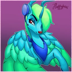 Size: 4000x4000 | Tagged: safe, artist:mishi_ovo, oc, alicorn, deer, deer pony, original species, pony, absurd resolution, alicorn oc, deer oc, doodle, fluffy, horn, original character do not steal, raffle prize, signature, solo, uwu, wings