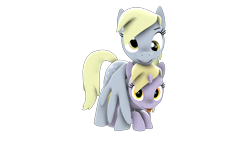 Size: 1920x1080 | Tagged: safe, artist:lunaticgod, derpy hooves, dinky hooves, pegasus, pony, unicorn, g4, 3d, duo, female, hug, mother and child, mother and daughter, simple background, source filmmaker, transparent background, winghug, wings