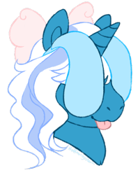Size: 556x701 | Tagged: safe, artist:hoffnungsstern, oc, oc only, oc:fleurbelle, alicorn, pony, :p, bow, bunny ears, female, hair bow, mare, simple background, solo, tongue out, transparent background