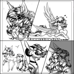 Size: 1080x1080 | Tagged: safe, artist:henori_artist, oc, oc only, pony, angry, bust, chest fluff, choker, commission, ear fluff, grayscale, monochrome, raised hoof, your character here