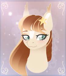 Size: 2600x3000 | Tagged: safe, artist:77jessieponygames77, oc, oc only, earth pony, pony, bust, earth pony oc, eyelashes, female, high res, mare, smiling, solo