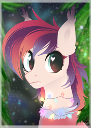 Size: 1500x2100 | Tagged: safe, artist:77jessieponygames77, oc, oc only, earth pony, pony, bust, christmas, christmas lights, clothes, ear fluff, earth pony oc, eyelashes, female, heart eyes, holiday, jewelry, mare, necklace, solo, wingding eyes