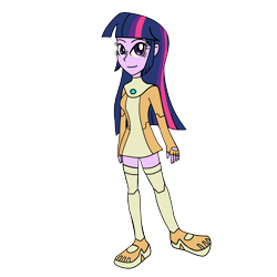 Size: 3024x3024 | Tagged: safe, artist:rollyagami02, twilight sparkle, human, equestria girls, g4, clothes, clothes swap, cosplay, costume, high res, sari sumdac, simple background, solo, tara strong, transformers, transformers animated, transparent background, voice actor joke