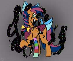 Size: 2688x2231 | Tagged: safe, artist:somber, oc, oc only, oc:solar comet, pegasus, pony, disguised changedling, eyelashes, femboy, high res, male, pibby, solo