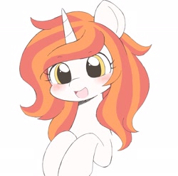 Size: 2048x2031 | Tagged: safe, artist:ginmaruxx, oc, oc only, oc:crystal nova, pony, unicorn, blushing, bust, cute, high res, horn, ocbetes, open mouth, open smile, simple background, smiling, white background
