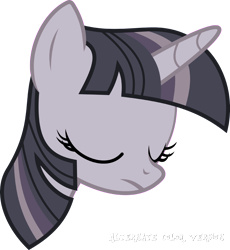 Size: 3480x3783 | Tagged: safe, alternate version, artist:racefox, artist:wardex101, edit, twilight sparkle, pony, unicorn, g4, discorded, discorded twilight, high res, sad, simple background, solo, transparent background, twilight tragedy, vector