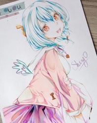 Size: 851x1080 | Tagged: safe, artist:shiny o, cozy glow, human, g4, humanized, solo, traditional art