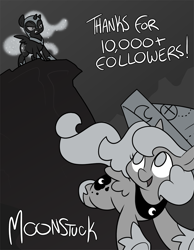 Size: 900x1157 | Tagged: safe, artist:egophiliac, nightmare moon, princess luna, alicorn, pony, moonstuck, g4, 2012, cartographer's cap, dark woona, female, filly, foal, grayscale, hat, milestone, monochrome, nightmare woon, woona, younger