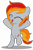 Size: 2110x3220 | Tagged: safe, artist:strategypony, oc, oc only, oc:tridashie, pegasus, pony, g4, ^^, arms in the air, bipedal, cute, dancing, eyes closed, female, filly, foal, full body, gray coat, happy, high res, hooves, multicolored hair, multicolored mane, multicolored tail, ocbetes, open mouth, open smile, orange mane, pegasus oc, shadow, show accurate, simple background, smiling, solo, standing, tail, transparent background, underhoof