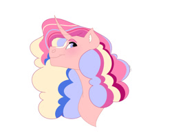 Size: 1280x1024 | Tagged: safe, artist:itstechtock, oc, oc:candied heart, pony, unicorn, bust, female, mare, portrait, simple background, solo, white background
