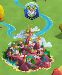 Size: 386x471 | Tagged: safe, gameloft, g4, my little pony: magic princess, game screencap, limited-time story, mountain, river, stream, the anonymous campsite, water