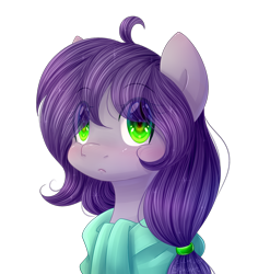 Size: 1998x2026 | Tagged: safe, artist:pony-ellie-stuart, oc, oc only, pony, blushing, bust, commission, female, portrait, simple background, solo, transparent background, ych result