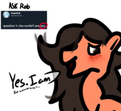 Size: 1882x1732 | Tagged: safe, artist:epsipeppower, oc, oc:robertapuddin, pony, ask, ask rob, blushing, cute, solo