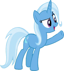 Size: 642x720 | Tagged: safe, edit, edited screencap, editor:homersimpson1983, screencap, trixie, pony, unicorn, g4, background removed, female, mare, not a vector, raised hoof, simple background, smiling, solo, transparent background