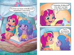 Size: 2048x1536 | Tagged: safe, artist:agnes garbowska, official comic, izzy moonbow, sunny starscout, earth pony, pony, unicorn, g5, my little pony: a new generation, official, book, comic, female, izzy comes home, mare, music box, preview