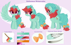 Size: 3596x2316 | Tagged: safe, artist:2pandita, oc, pegasus, pony, female, high res, mare, reference sheet, solo