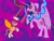 Size: 2048x1536 | Tagged: safe, artist:wolfspiritclan, sunny starscout, twilight sparkle, alicorn, pony, g5, my little pony: tell your tale, the last problem, artificial horn, artificial wings, augmented, confrontation, corrupted twilight sparkle, evil, evil twilight, horn, magic, magic horn, magic wings, mane stripe sunny, that magic was not yours to give, twilight sparkle (alicorn), wings
