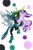 Size: 2000x3000 | Tagged: safe, artist:justsomepainter11, queen chrysalis, starlight glimmer, changeling, pony, unicorn, g4, my little pony: friendship is magic, season 9, the ending of the end, angry, duo, duo female, ears back, fangs, female, fight, flying, frown, gritted teeth, high res, looking at each other, looking at someone, mare, open mouth, polka dot background, rainbow power, simple background, teeth, trace, ultimate chrysalis, white background, wings