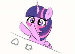 Size: 988x720 | Tagged: safe, artist:leo19969525, twilight sparkle, alicorn, pony, g4, animated, cute, female, heart, horn, like, mare, meta, reaction image, retweet, simple background, solo, twiabetes, twilight sparkle (alicorn), twitter, webm, white background, wings