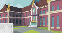 Size: 2000x1080 | Tagged: safe, artist:invisibleink, equestria girls, g4, background, canterlot high, no pony, statue