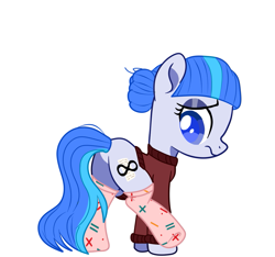 Size: 1139x1065 | Tagged: safe, artist:c1trine, artist:nekusia, oc, oc only, oc:saph quills, earth pony, pony, base used, butt, clothes, commission, eyeshadow, female, makeup, mare, plot, raised leg, simple background, socks, solo, sweater, white background, ych result