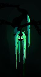 Size: 1350x2500 | Tagged: safe, artist:hc0, queen chrysalis, changeling, changeling queen, g4, adoracreepy, creepy, crown, cute, jewelry, limited palette, lineless, minimalist, queen twistalis, regalia, solo