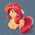 Size: 3616x3637 | Tagged: safe, artist:katakiuchi4u, sunset shimmer, pony, unicorn, g4, chest fluff, eye clipping through hair, eyebrows, eyebrows visible through hair, female, freckles, high res, looking at you, lying down, one ear down, peppered bacon, smiling, solo