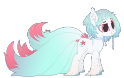 Size: 778x491 | Tagged: safe, artist:strangle12, oc, oc only, earth pony, pony, base used, collar, ear fluff, earth pony oc, eyelashes, female, hoof fluff, mare, multiple tails, simple background, smiling, solo, tail, transparent background, unshorn fetlocks