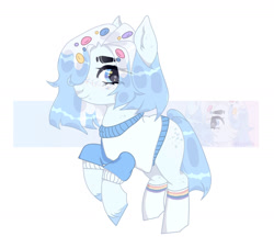 Size: 1600x1448 | Tagged: safe, artist:dillice, oc, oc only, earth pony, pony, clothes, earth pony oc, eyelashes, simple background, smiling, solo, white background, zoom layer