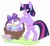 Size: 951x873 | Tagged: safe, artist:nerdy-pony, artist:shieldwingarmorofgod, twilight sparkle, pony, unicorn, g4, base used, basket, butt, easter, easter basket, easter egg, holiday, plot, simple background, unicorn twilight, white background