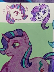 Size: 640x853 | Tagged: safe, artist:mintroni, rarity, starlight glimmer, g4, traditional art