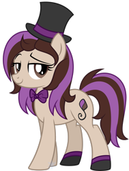 Size: 2131x2813 | Tagged: safe, artist:cayfie, oc, oc only, oc:bowtie, earth pony, pony, bowtie, female, hat, high res, mare, simple background, top hat, transparent background, vector