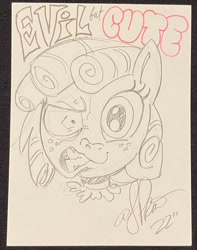 Size: 1497x1897 | Tagged: safe, artist:andypriceart, cozy glow, g4, dc comics, female, pencil drawing, solo, traditional art, two-face